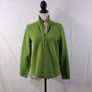 Eddie Bauer Women’s Green ¼ Zip Fleece Outdoor Sweater Pullover – Size Small